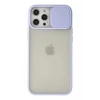 Newface Apple iPhone 12 Pro Max Kılıf Palm Buzlu Kamera Sürgülü Silikon - Lila