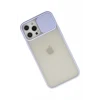 Newface Apple iPhone 12 Pro Max Kılıf Palm Buzlu Kamera Sürgülü Silikon - Lila