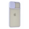Newface Apple iPhone 12 Pro Max Kılıf Palm Buzlu Kamera Sürgülü Silikon - Lila