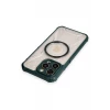 Newface Apple iPhone 12 Pro Max Kılıf Prag Magneticsafe Kapak - Koyu Yeşil