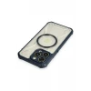 Newface Apple iPhone 12 Pro Max Kılıf Prag Magneticsafe Kapak - Lacivert