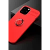 Newface Apple iPhone 12 Pro Max Kılıf Range Yüzüklü Silikon - Kırmızı