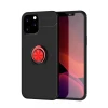 Newface Apple iPhone 12 Pro Max Kılıf Range Yüzüklü Silikon - Siyah-Kırmızı