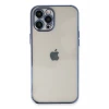 Newface Apple iPhone 12 Pro Max Kılıf Razer Lensli Silikon - Açık Mavi