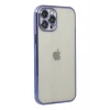 Newface Apple iPhone 12 Pro Max Kılıf Razer Lensli Silikon - Mor
