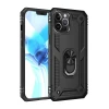 Newface Apple iPhone 12 Pro Max Kılıf Sofya Yüzüklü Silikon Kapak - Siyah