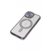 Newface Apple iPhone 13 Kılıf Joke Simli Magneticsafe Kılıf - Derin Mor