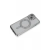 Newface Apple iPhone 13 Kılıf Joke Simli Magneticsafe Kılıf - Gümüş