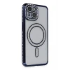 Newface Apple iPhone 13 Kılıf Joke Simli Magneticsafe Kılıf - Lacivert