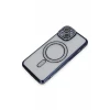 Newface Apple iPhone 13 Kılıf Joke Simli Magneticsafe Kılıf - Lacivert