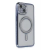Newface Apple iPhone 13 Kılıf Joke Simli Magneticsafe Kılıf - Mavi