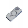 Newface Apple iPhone 13 Kılıf Joke Simli Magneticsafe Kılıf - Mavi