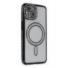Newface Apple iPhone 13 Kılıf Joke Simli Magneticsafe Kılıf - Siyah