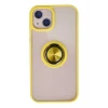 Newface Apple iPhone 13 Kılıf Montreal Yüzüklü Silikon Kapak - Sarı