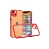 Newface Apple iPhone 13 Mini Kılıf Miami Şeffaf Silikon - Kırmızı