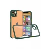 Newface Apple iPhone 13 Mini Kılıf Miami Şeffaf Silikon - Koyu Yeşil