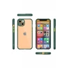Newface Apple iPhone 13 Mini Kılıf Miami Şeffaf Silikon - Koyu Yeşil