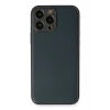 Newface Apple iPhone 13 Pro Kılıf Coco Deri Silikon Kapak - Mavi