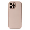 Newface Apple iPhone 13 Pro Kılıf Coco Deri Silikon Kapak - Pembe