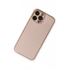 Newface Apple iPhone 13 Pro Kılıf Coco Deri Silikon Kapak - Pembe