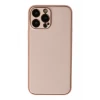 Newface Apple iPhone 13 Pro Kılıf Coco Deri Silikon Kapak - Pudra