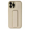 Newface Apple iPhone 13 Pro Kılıf Coco Deri Standlı Kapak - Gold