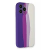 Newface Apple iPhone 13 Pro Kılıf Ebruli Lansman Silikon - Mor-Beyaz