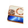 Newface Apple iPhone 13 Pro Kılıf Kross Magneticsafe Kapak - Turuncu
