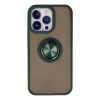 Newface Apple iPhone 13 Pro Kılıf Montreal Yüzüklü Silikon Kapak - Yeşil
