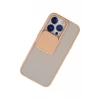 Newface Apple iPhone 13 Pro Kılıf Palm Buzlu Kamera Sürgülü Silikon - Pembe