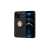 Newface Apple iPhone 13 Pro Kılıf Range Yüzüklü Silikon - Siyah-Gold