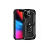Newface Apple iPhone 13 Pro Kılıf Sofya Yüzüklü Silikon Kapak - Siyah