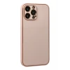 Newface Apple iPhone 13 Pro Max Kılıf Coco Deri Silikon Kapak - Pudra