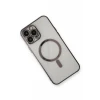 Newface Apple iPhone 13 Pro Max Kılıf Magneticsafe Lazer Silikon - Siyah