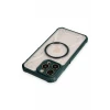 Newface Apple iPhone 13 Pro Max Kılıf Prag Magneticsafe Kapak - Koyu Yeşil