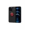 Newface Apple iPhone 13 Pro Max Kılıf Range Yüzüklü Silikon - Siyah-Kırmızı