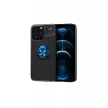 Newface Apple iPhone 13 Pro Max Kılıf Range Yüzüklü Silikon - Siyah-Mavi