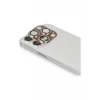 Newface Apple iPhone 13 Pro Max Pers Alüminyum Kamera Lens - Gold