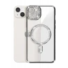 Newface Apple iPhone 14 Kılıf Joke Simli Magneticsafe Kılıf - Gümüş