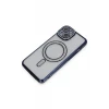 Newface Apple iPhone 14 Kılıf Joke Simli Magneticsafe Kılıf - Lacivert