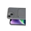 Newface Apple iPhone 14 Kılıf Kelvin Kartvizitli Silikon - Gri