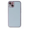 Newface Apple iPhone 14 Plus Kılıf Coco Deri Silikon Kapak - Sky Blue