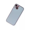 Newface Apple iPhone 14 Plus Kılıf Coco Deri Silikon Kapak - Sky Blue