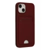 Newface Apple iPhone 14 Plus Kılıf Kelvin Kartvizitli Silikon - Bordo