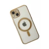 Newface Apple iPhone 14 Plus Kılıf Magneticsafe Lazer Silikon - Gold