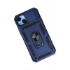Newface Apple iPhone 14 Plus Kılıf Pars Lens Yüzüklü Silikon - Lacivert