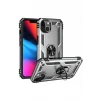 Newface Apple iPhone 14 Plus Kılıf Sofya Yüzüklü Silikon Kapak - Gümüş