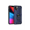 Newface Apple iPhone 14 Plus Kılıf Sofya Yüzüklü Silikon Kapak - Lacivert
