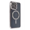 Newface Apple iPhone 14 Pro Kılıf Joke Simli Magneticsafe Kılıf - Gri