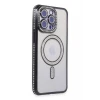 Newface Apple iPhone 14 Pro Kılıf Joke Simli Magneticsafe Kılıf - Siyah